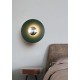 Серия настенных светодиодных светильников в виде матового диска с глянцевым центром из металла ALESTA D30 Green